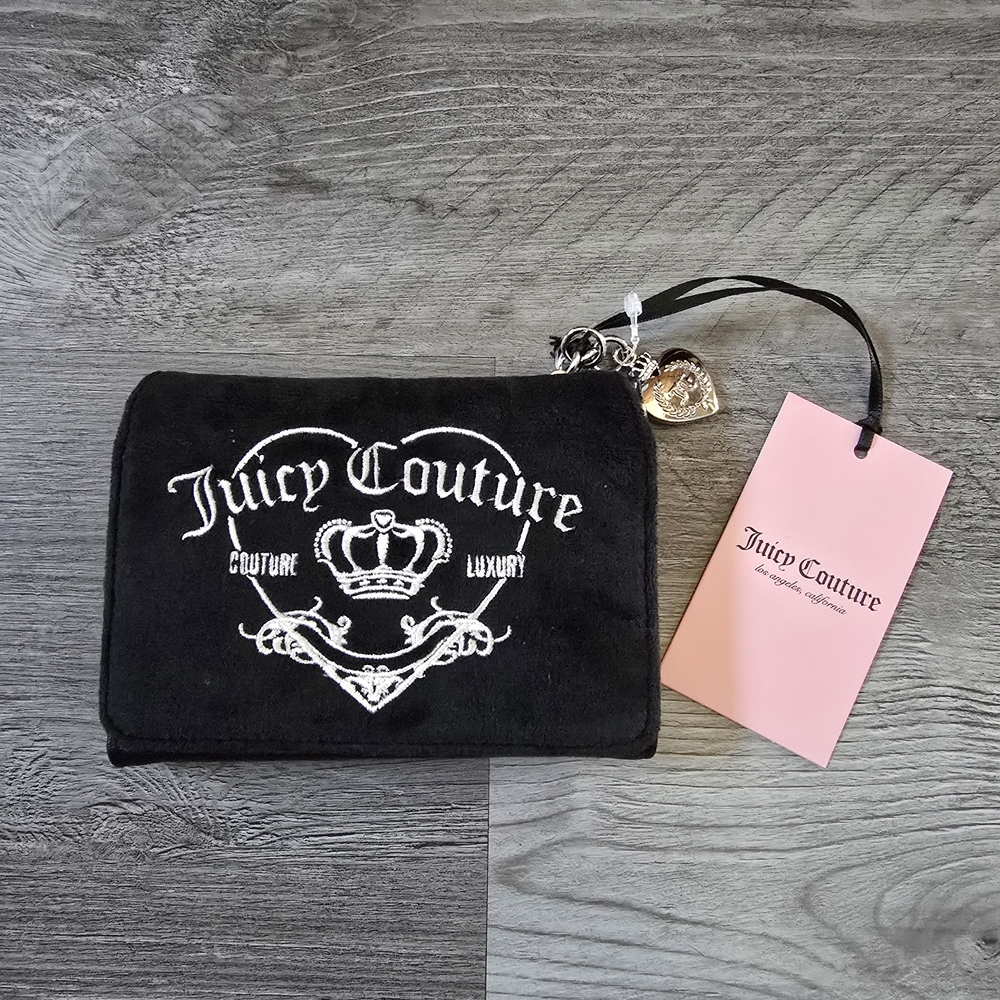 Juicy Couture Black Wallet with Silver Heart Charm